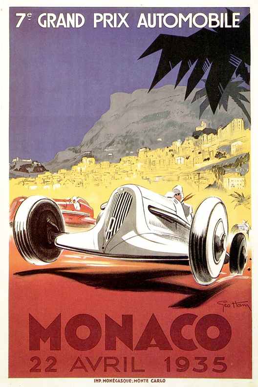 1935 Monaco GP original poster