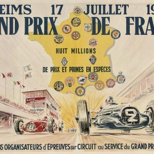 1949 French GP at Reims poster