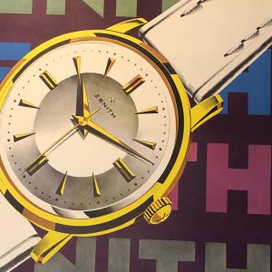 1950s Zenith watch poster