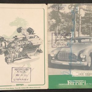 1951 Ferrari 212 Inter coupe sales brochure