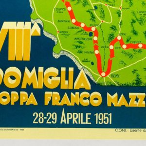 1951 Mille Miglia original event poster