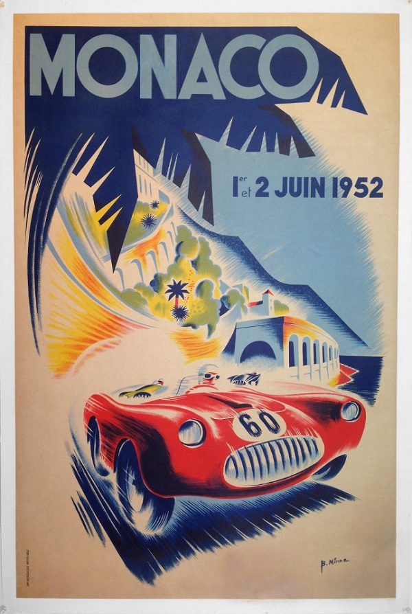 1952 Monaco GP original poster