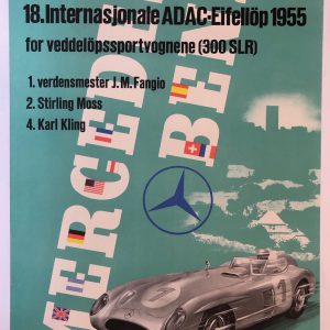 1955 ADAC-Eifelrennen Mercedes Factory success poster