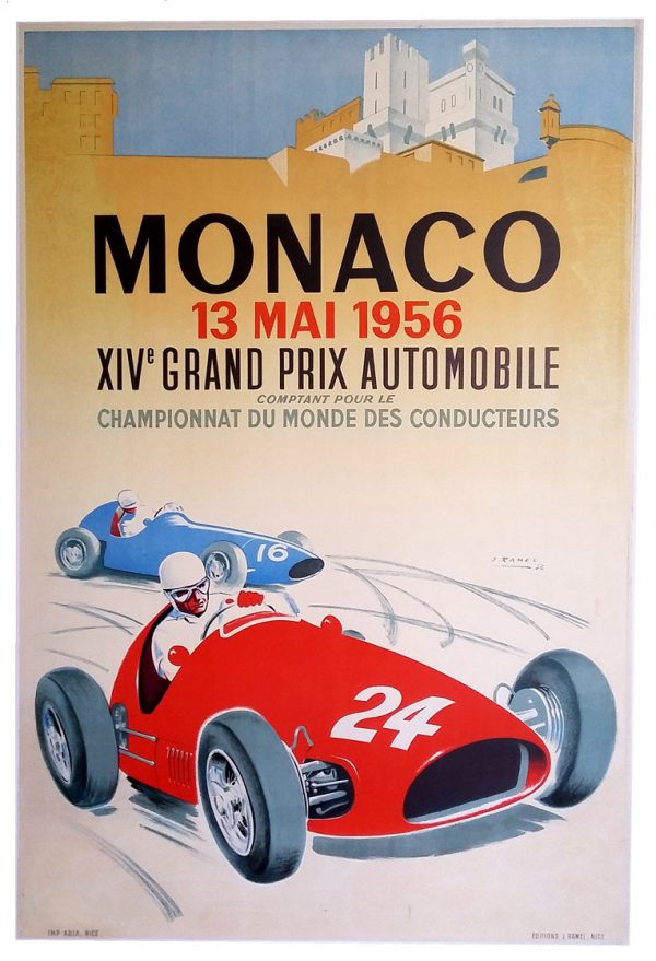 1956 Monaco GP original poster