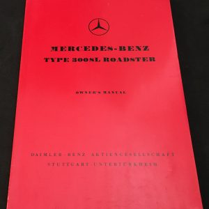1957 Mercedes Benz 300SL Roadster owner's manual - reprint