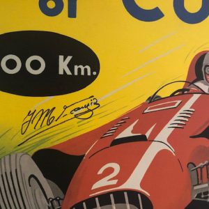 1958 Cuban GP poster signed by Juan Manuel Fangio