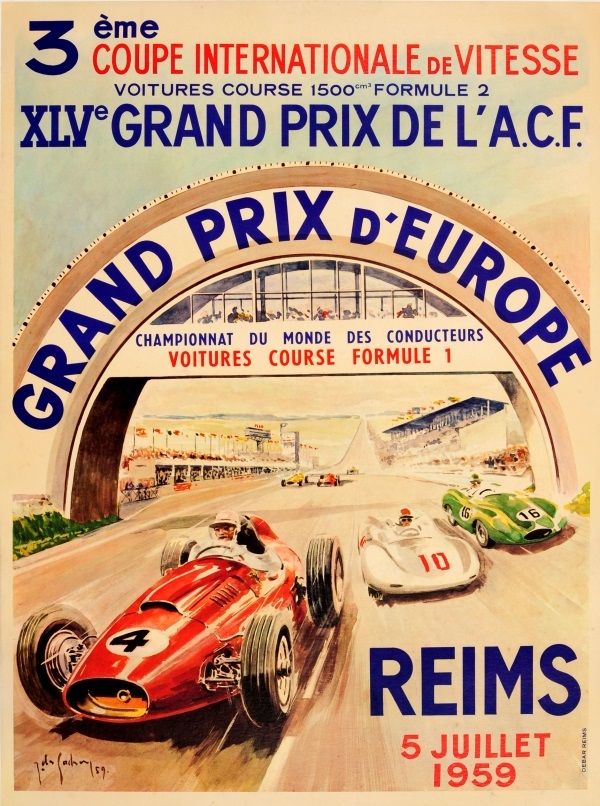 1959 French GP at Reims official event poster
