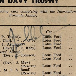 1960 Brands Hatch program signed by Jim Clark