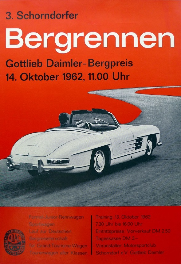 1962 Bergrennen Schorndorf III mountain race poster