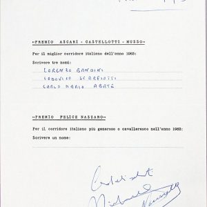 1963 ANCAI contract to nominate Bandini, Scarfiotti & Abate - signed