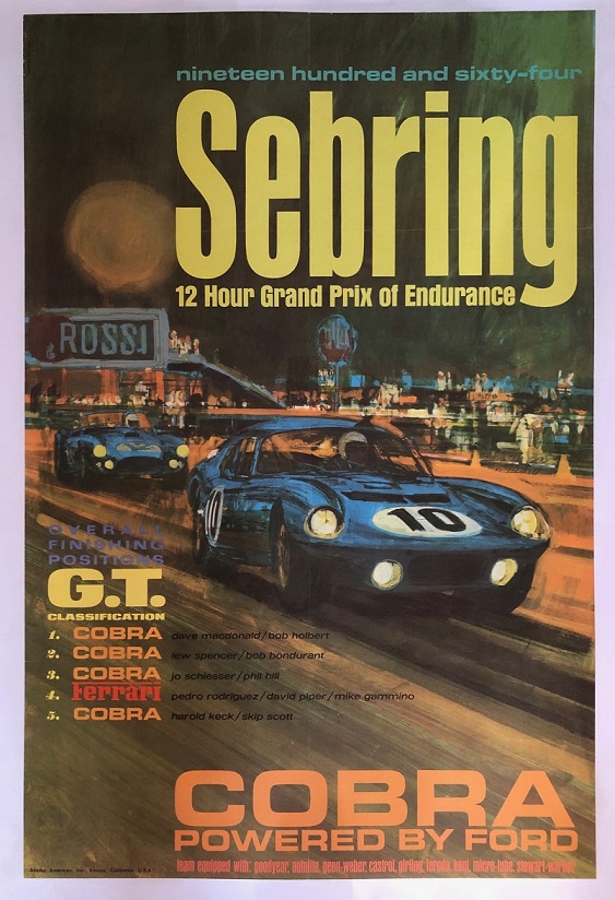 1964 Shelby / Sebring 12hr poster