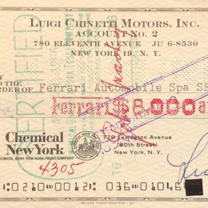 1966 Enzo Ferrari signed check