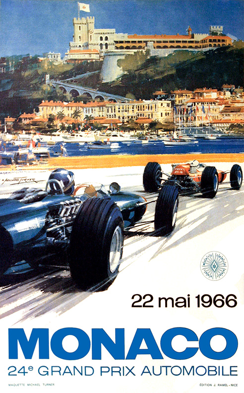 1966 Monaco GP original poster