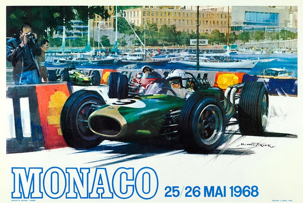 1968 Monaco Grand Prix Ad Poster 8"x10" Photo 