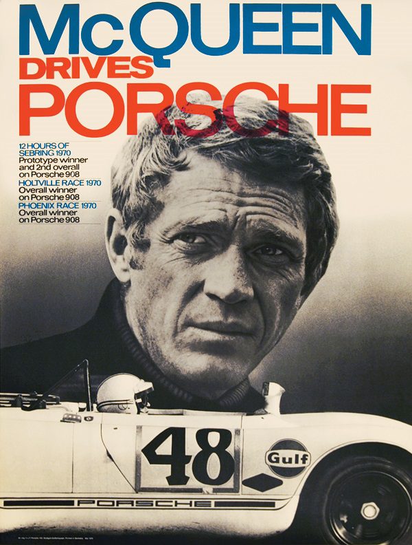 1970 McQueen Drives Porsche factory poster