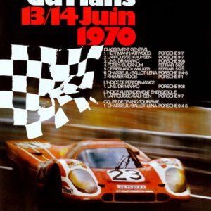 24 HOURS LE MANS vintage car poster RACING JUNE 1970 speed 24X36 HOT 