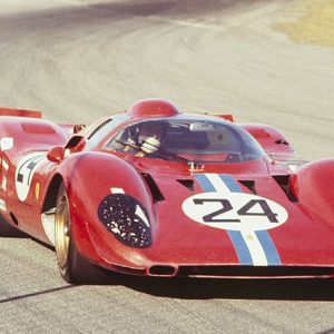 UNITED STATES - FEBRUARY 02:  1970 Daytona 24 Hour Race. Driver tandem Sam Posey and Mike Parkes of (N.A.R.T) North American Racing Team drive their V12 Ferrari 312P to a fourth place finish. ( (Photo by /The Enthusiast Network/Getty Images)