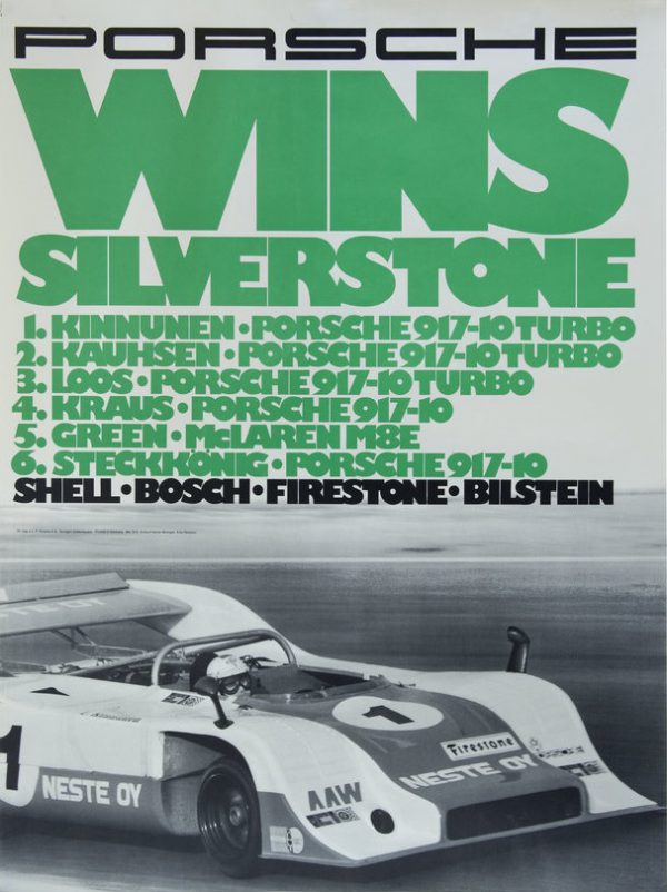 1973 Porsche Factory Silverstone Can-Am Win poster