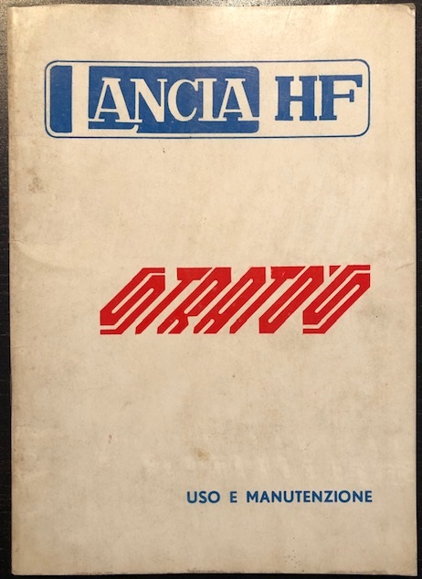1974 Lancia Stratos owner's manual