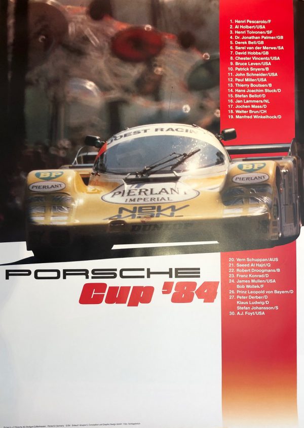 1984 Porsche Cup Factory poster - NewMan Porsche 956