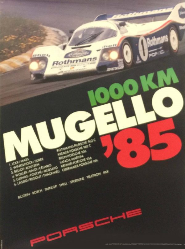 1985 Porsche Factory 1000KM Mugello poster