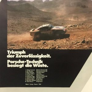 1986 Porsche Paris-Dakar factory poster