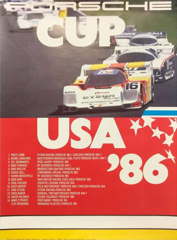 1986 Porsche Cup USA victory poster