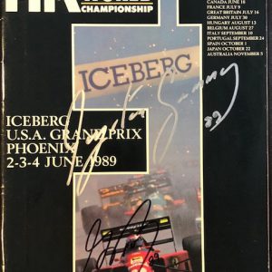 1989 USGP at Phoenix program signed by Senna & Prost