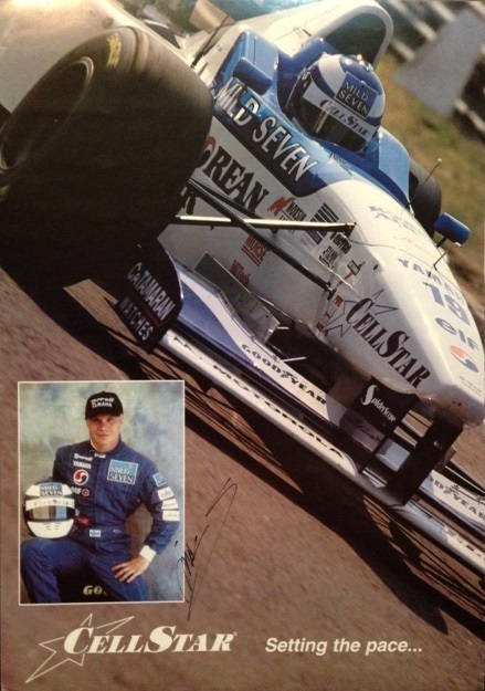 1996 Tyrrell 'Cellstar' promotional sponsor poster signed by Mika Salo