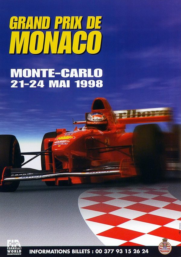 1998 Monaco GP original poster