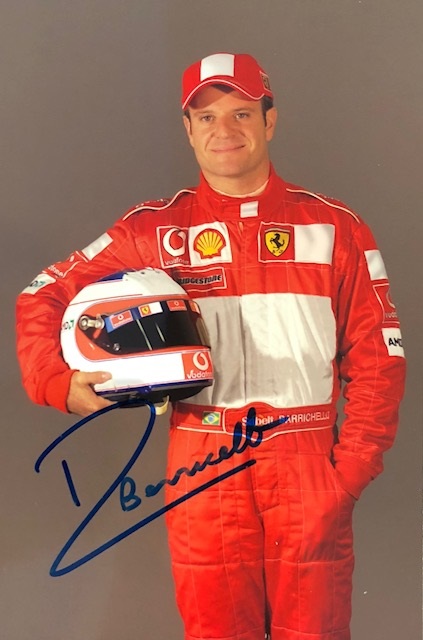 2003 Rubens Barrichello signed Ferrari Factory portrait