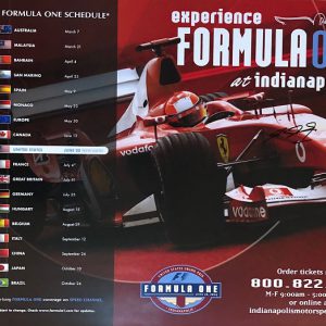 2004 USGP at Indianapolis win poster signed by Michael Schumacher