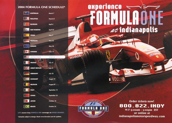 2004 USGP at Indianapolis poster