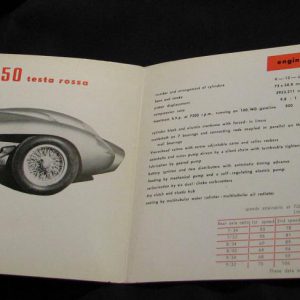 1957 Ferrari 250 TR Testa Rossa (pontoon) sales brochure