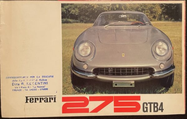 1966 Ferrari 275 GTB/4 sales brochure