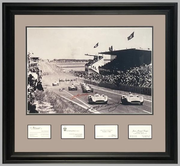 1954 French GP at Reims multi-signed framed photo