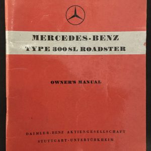 1957 Mercedes 300SL Gullwing owner's manual