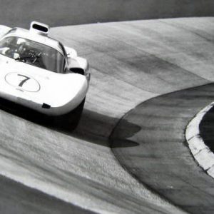 1966 Nurburgring 1000KM poster featuring the winning Chaparral 2D of Phil Hill & Jo Bonnier