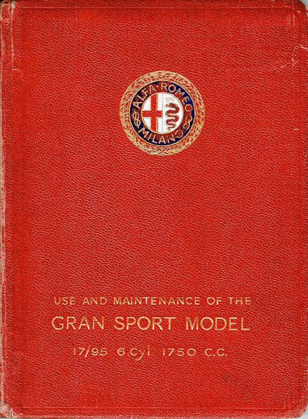 1928-33 Alfa Romeo 6C 1750 GS owner's manual