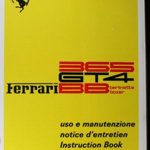 1973 Ferrari 365 GT4 BB Boxer owner's manual