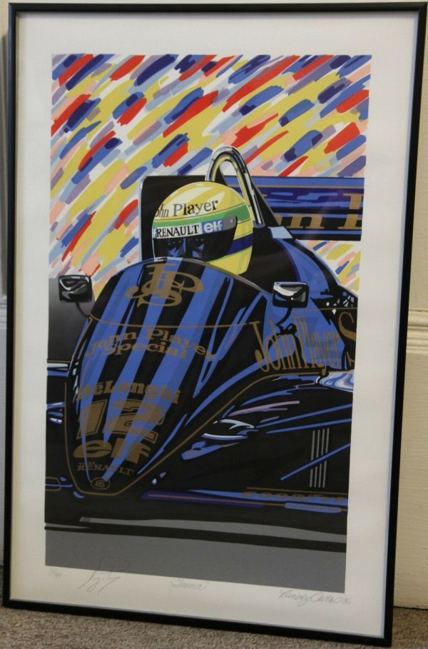1990 Ayrton Senna Signed Randy Owens Monaco GP Print #129/135 – Racing Hall  of Fame Collection