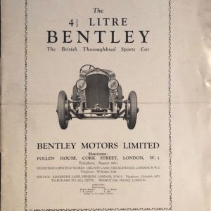 1927 Bentley 4.5L brochure