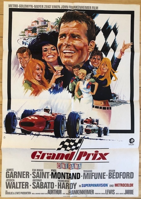 1966 'Grand Prix' movie poster - German Cinerama