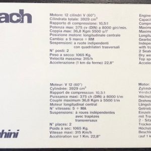 1974 Lamborghini Countach LP400 brochure