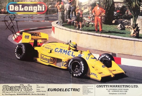 1987 Ayrton Senna signed poster