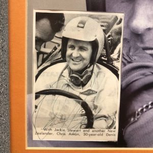 1966 Vintage Motorsport magazine montage framed & signed by Denis Hulme