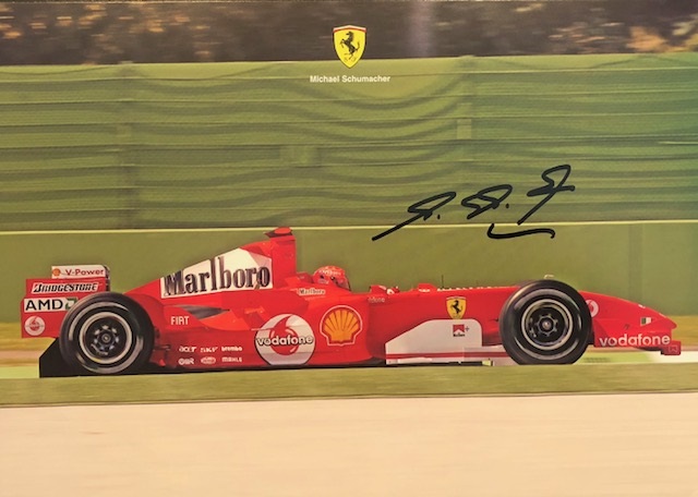Michael Schumacher Ferrari signed autograph Motor Sport Memorabilia Formula 1 