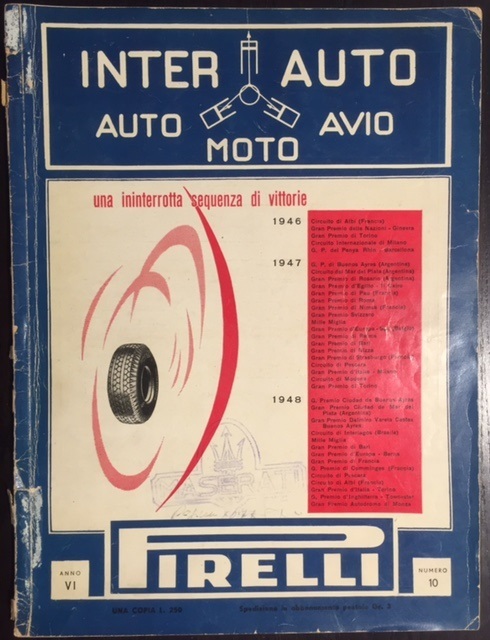 1948 Pirelli Anno VI magazine signed by Wimille & Trossi