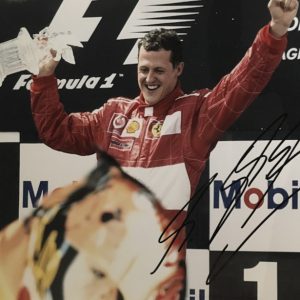 2002 French GP photo signed by Michael Schumacher