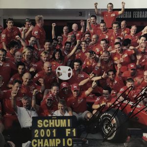 2001 Hungarian GP photo signed by Michael Schumacher